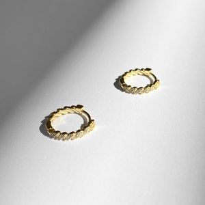 Gold Studded Hoop Earings